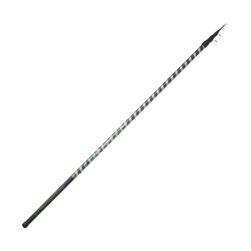 canne proxima r - 2m35 a 3m80 - 4 brins - encombrement 1m30 - 2 bagues reglables - poids 200g