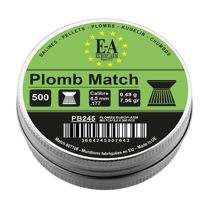 Plombs Match EUROPARM A Tete Plate Cal. 4,5 Mm