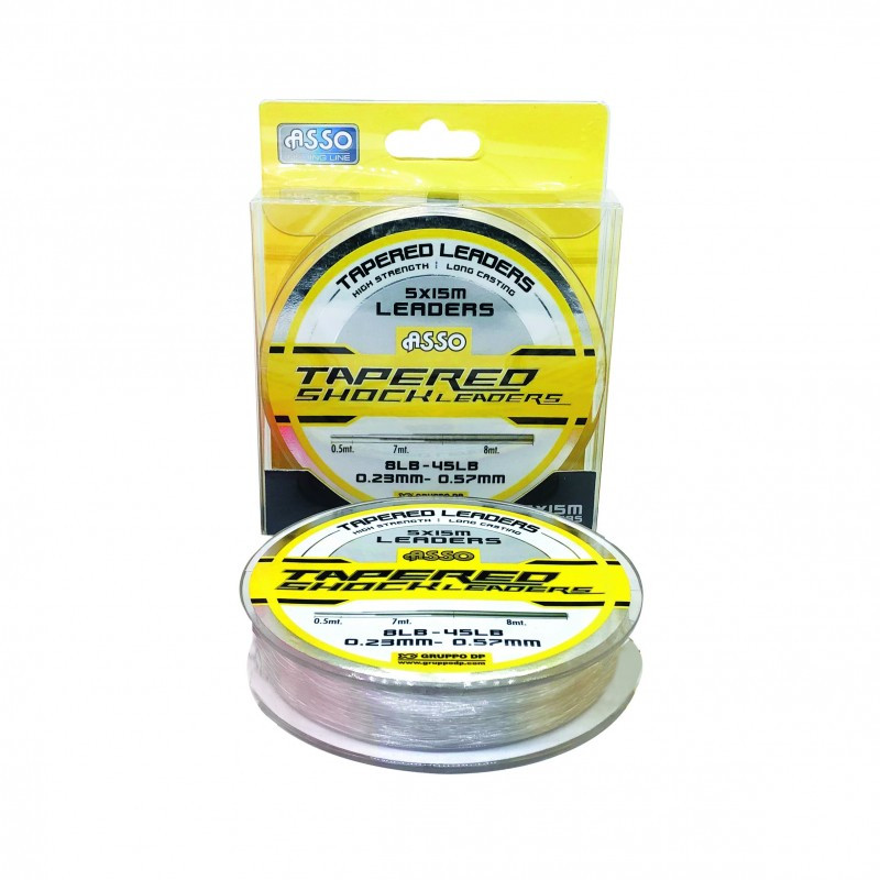 nylon tapered shock leader protector 5x 15 m - cristal