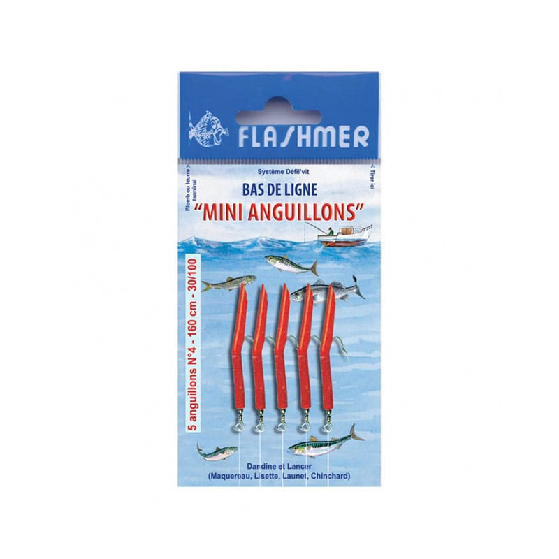 Bas de ligne FLASHMER 4 mini-anguillons
