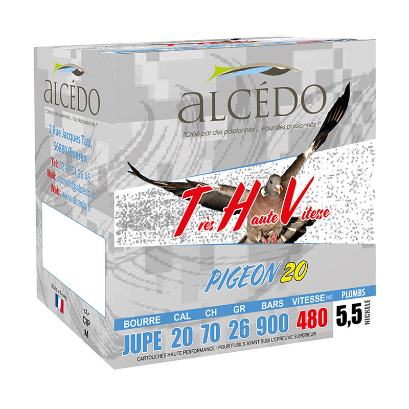 Cartouches ALCEDO Pigeon 26 THV - BJ - Cal.20