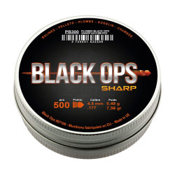 Plombs BLACK OPS Sharp A Tete Pointue Cal.4.5mm Black Ops