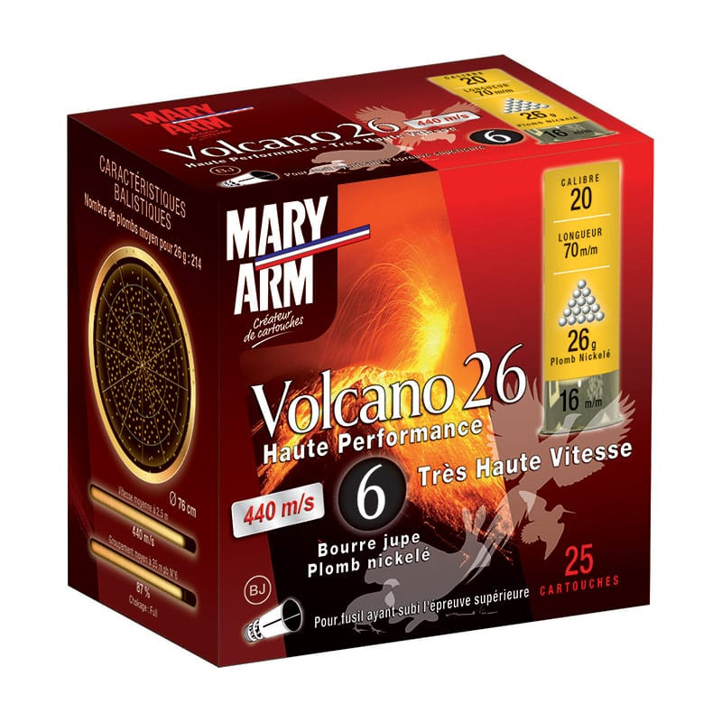 Cartouches MARY ARM Volcano 26 HP - BJ - Cal.20