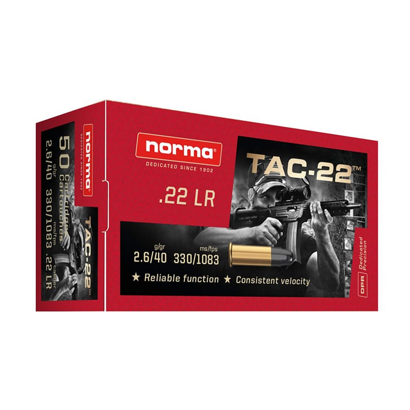 Munitions NORMA Plomb Tac Cal.22LR